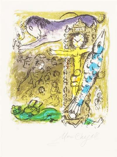 Le Christ Horloge - Signed Print by Marc Chagall 1957 - MyArtBroker