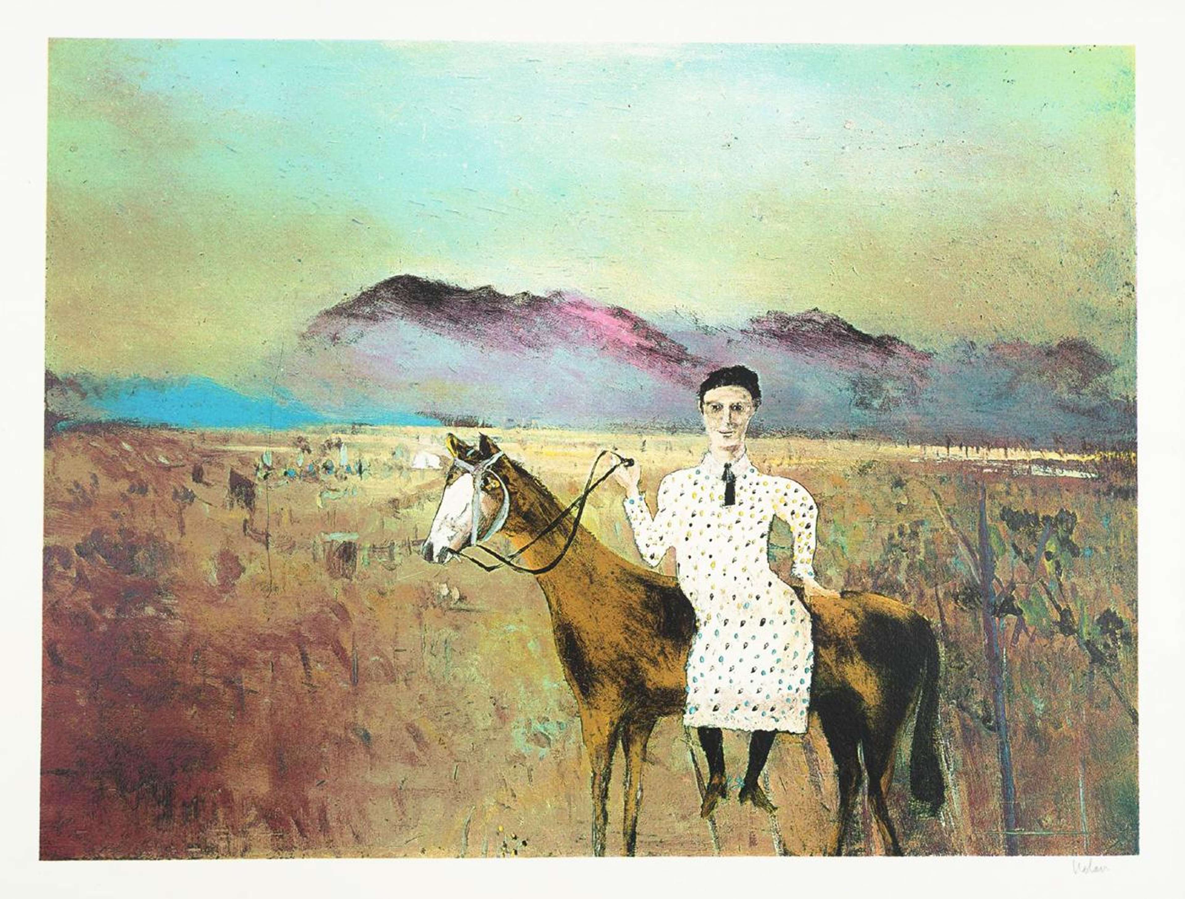 Steve Hart Dressed As A Girl - Signed Print by Sidney Nolan 1971 - MyArtBroker