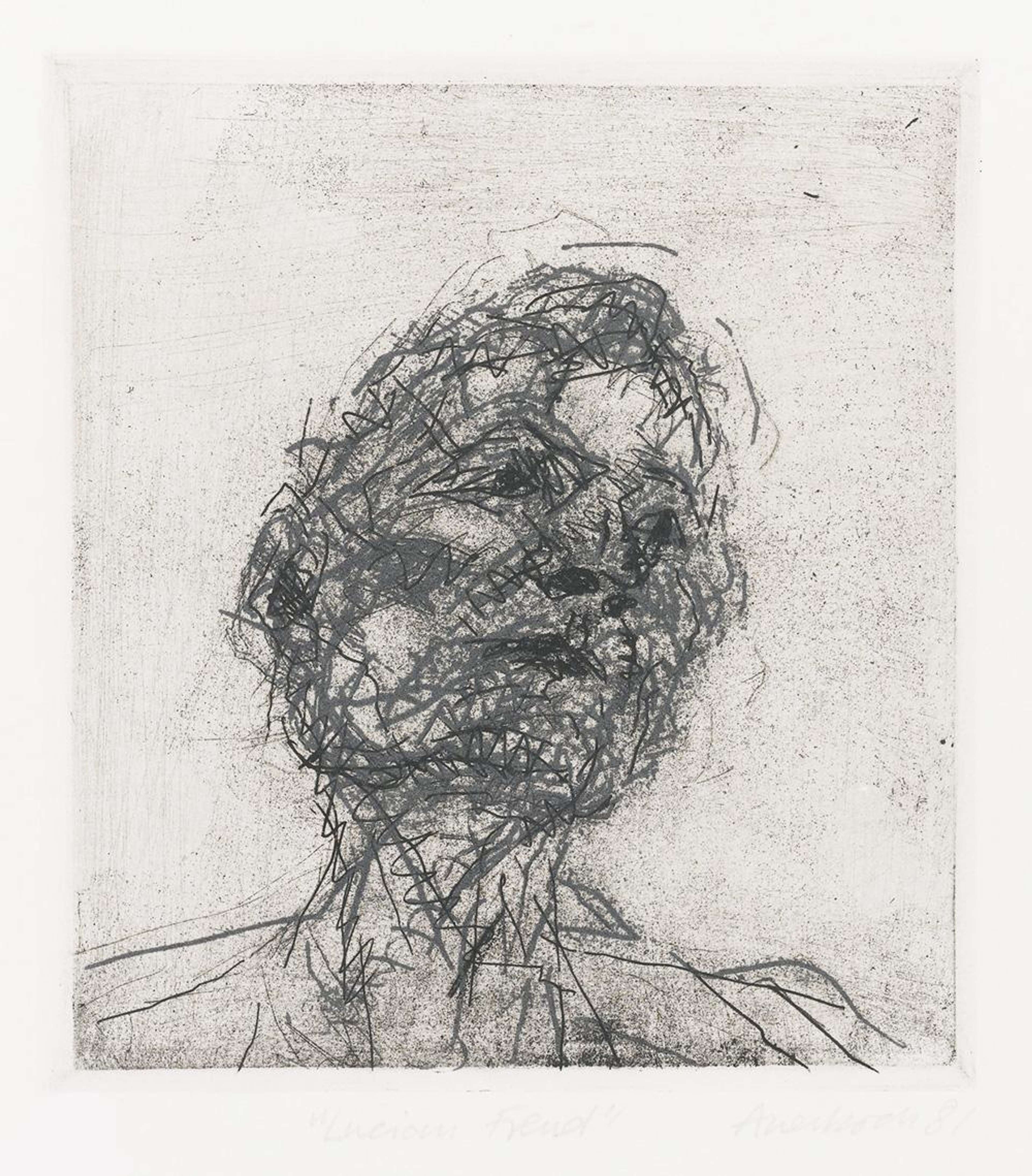 Lucian Freud - Signed Print by Frank Auerbach 1981 - MyArtBroker