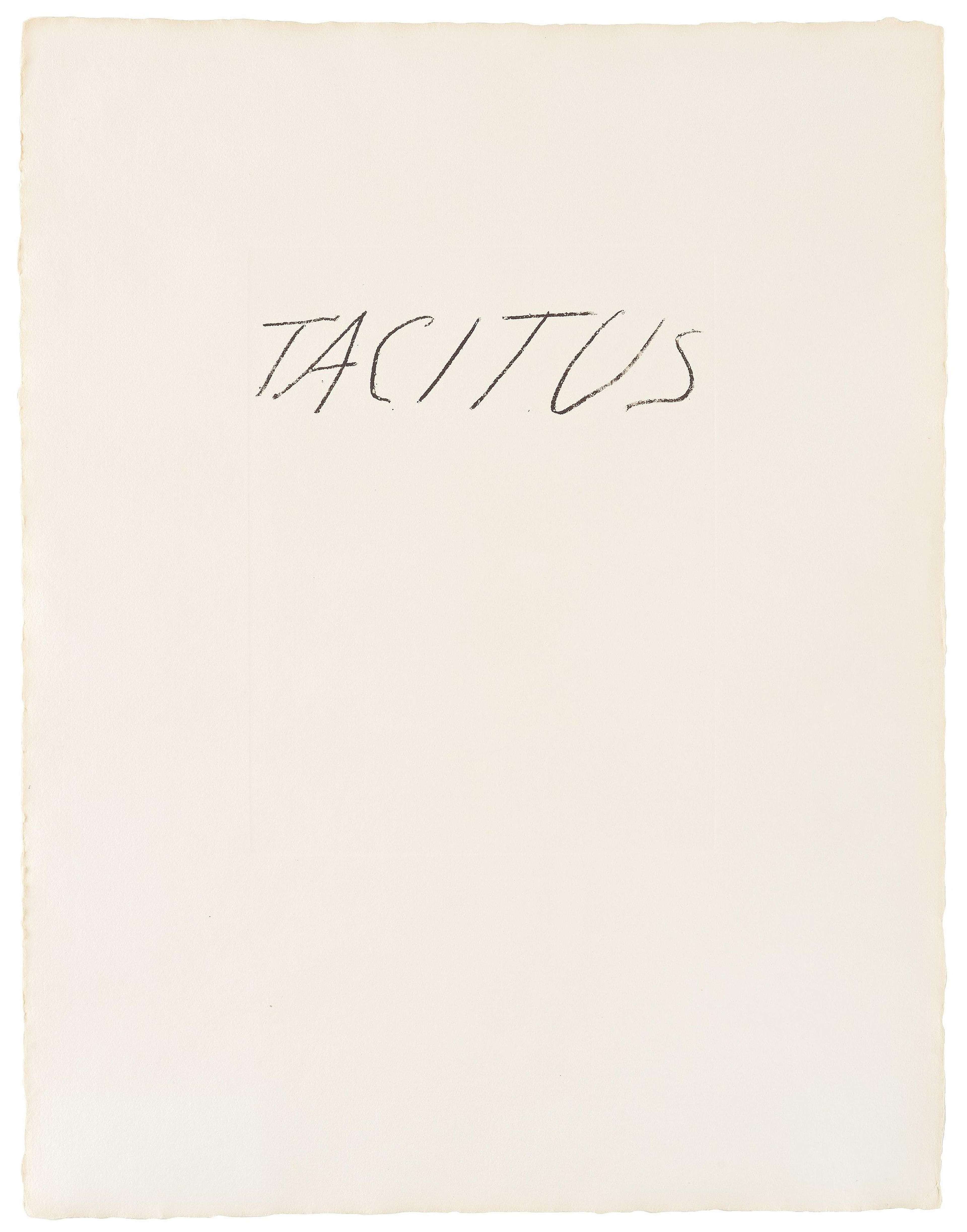 Tacitus - Signed Print by Cy Twombly 1975 - MyArtBroker