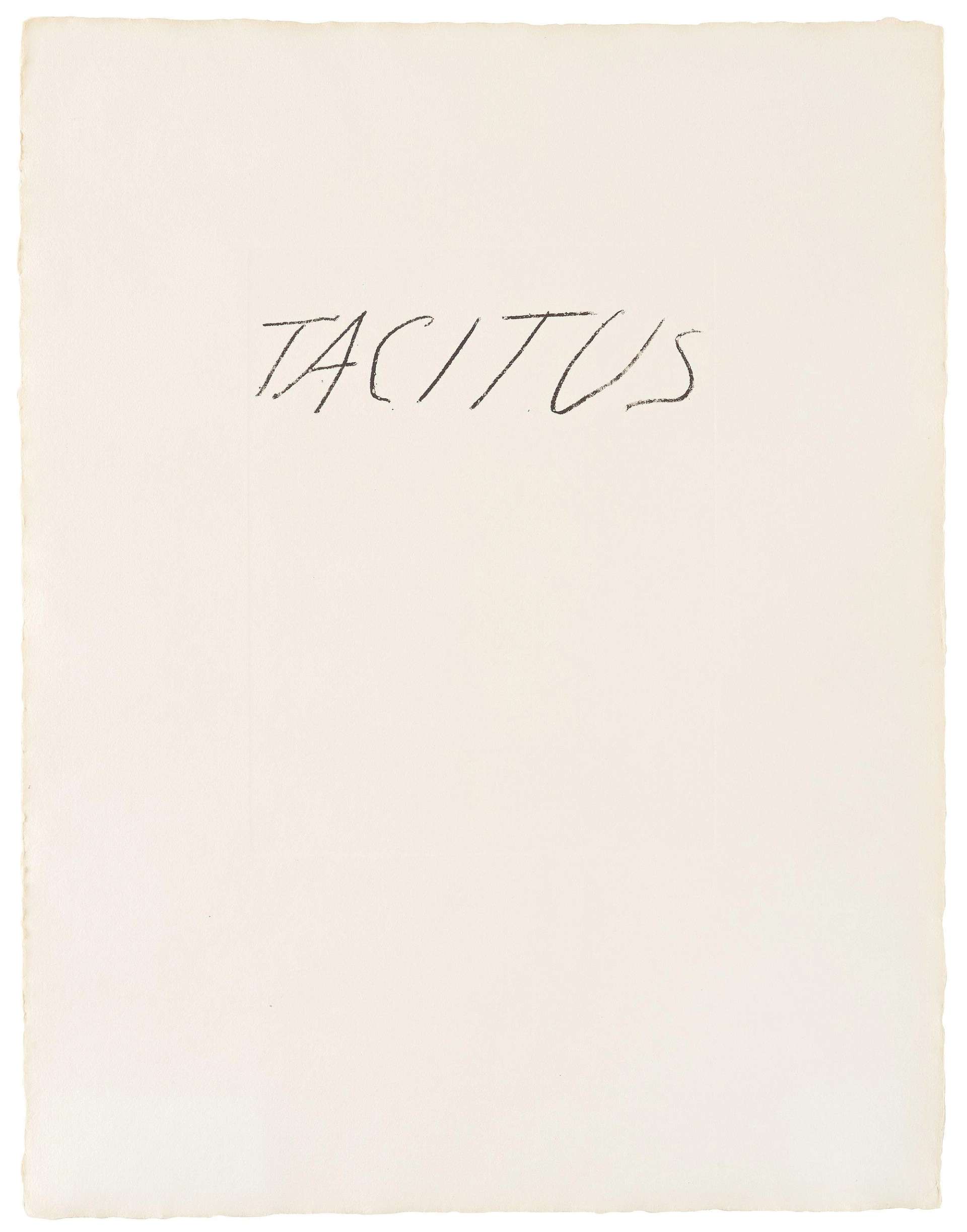 Tacitus - Signed Print by Cy Twombly 1975 - MyArtBroker