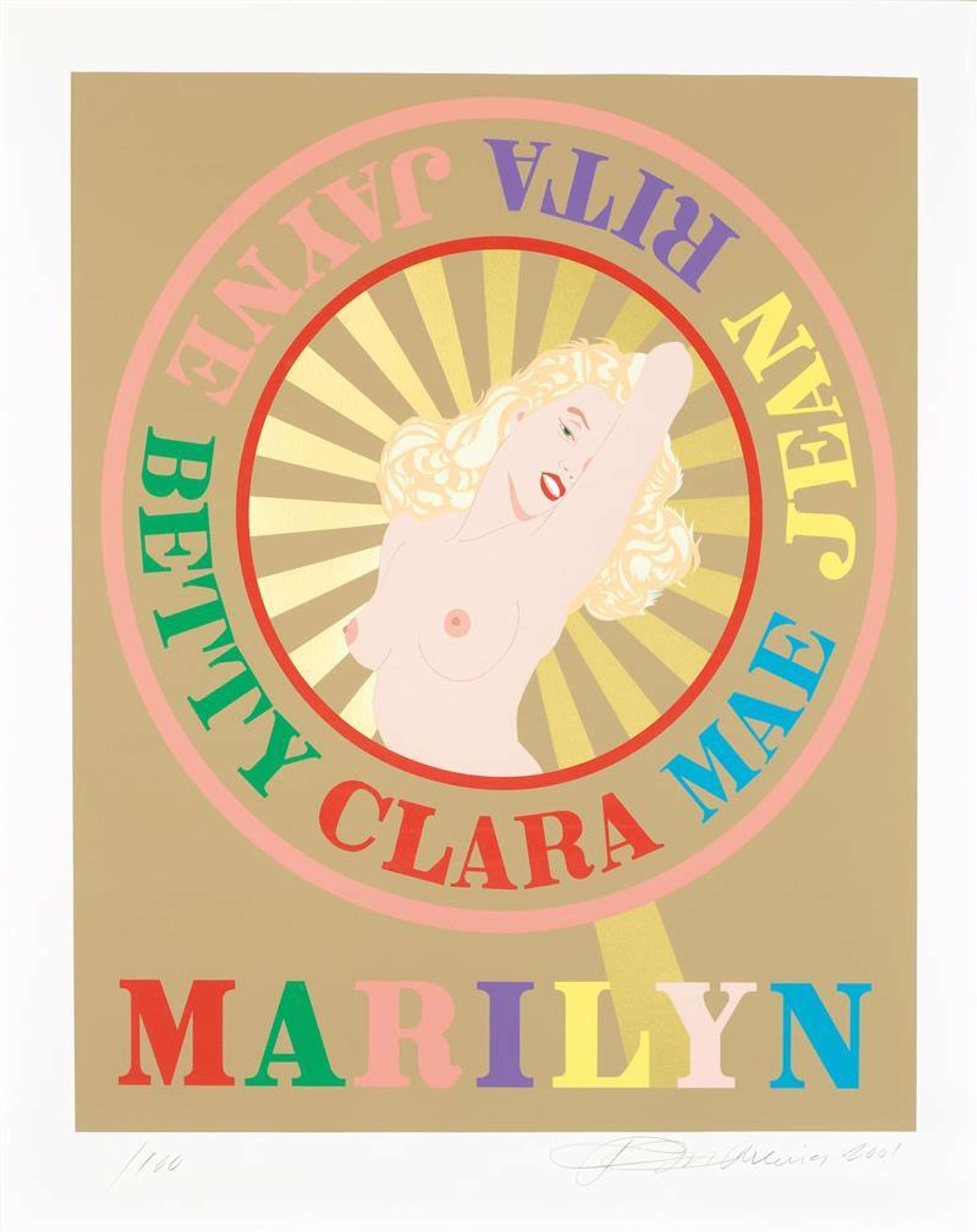 Sunburst Marilyn - Signed Print by Robert Indiana 2001 - MyArtBroker