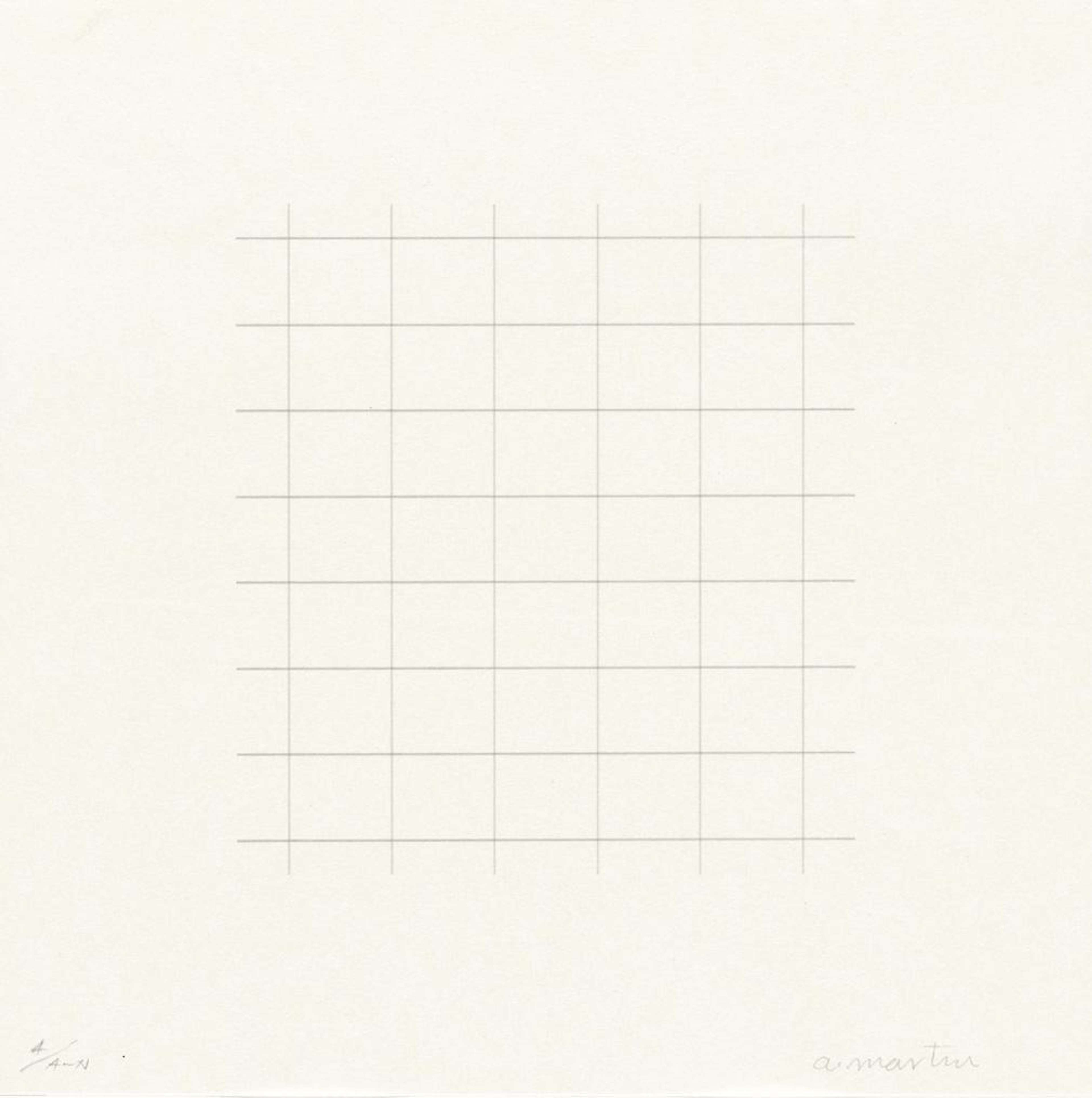 On A Clear Day 15 - Signed Print by Agnes Martin 1973 - MyArtBroker