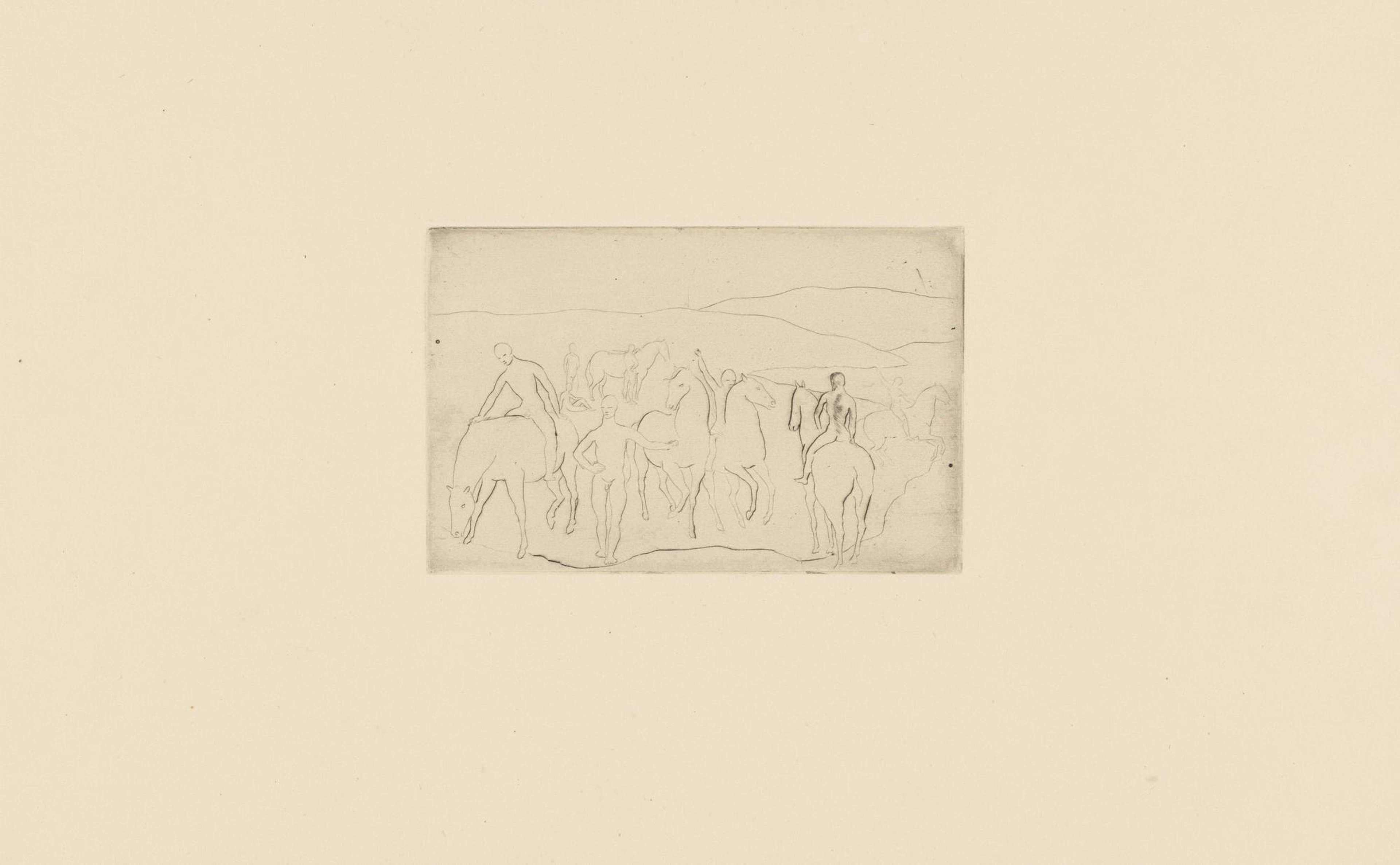 L'Abreuvoir (Chevaux Au Bain) - Unsigned Print by Pablo Picasso 1905 - MyArtBroker