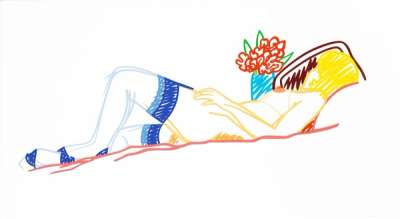 Tom Wesselmann: Nude With Bouquet And Stockings - Signed Print