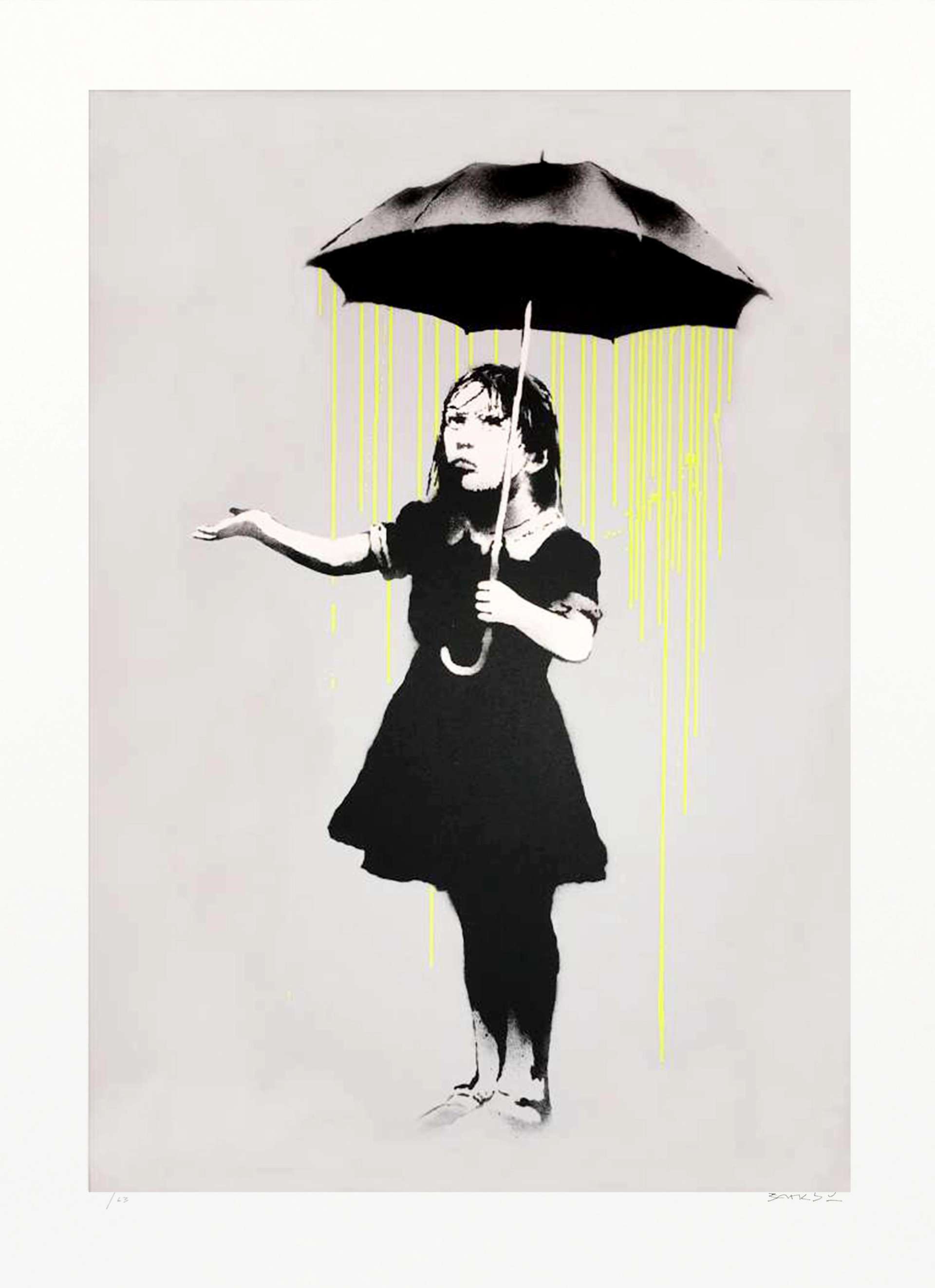 Nola (yellow rain) by Banksy - MyArtBroker