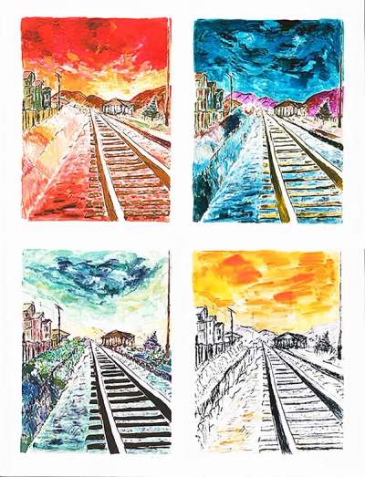 Train Tracks (2020 Portfolio) - Signed Print by Bob Dylan 2020 - MyArtBroker
