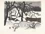 Saito Kiyoshi: Snow Covered Houses - Signed Print