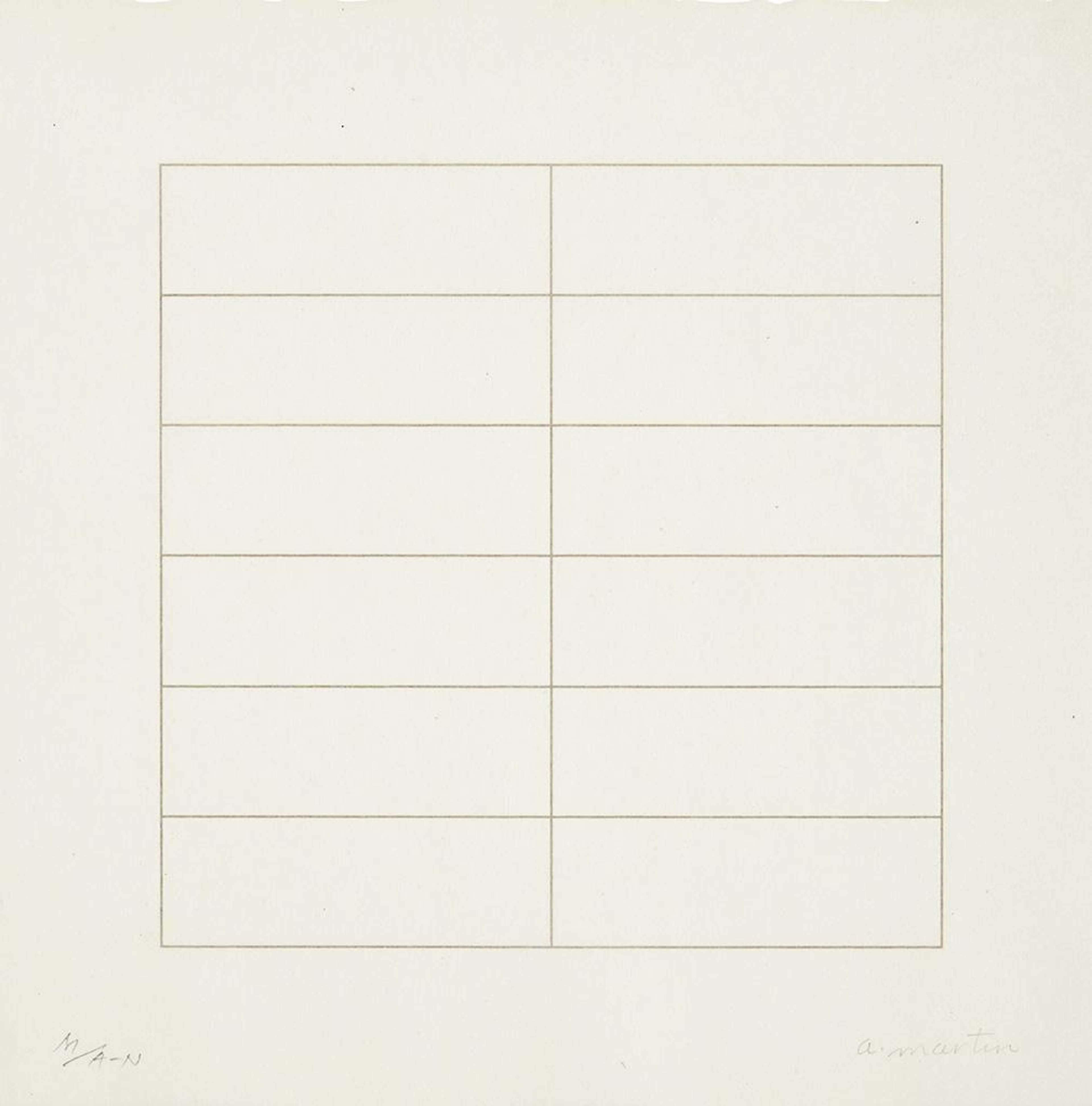 On A Clear Day 23 - Signed Print by Agnes Martin 1973 - MyArtBroker