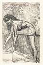 Francis Newton Souza: Untitled (Leaning Nude) - Signed Print