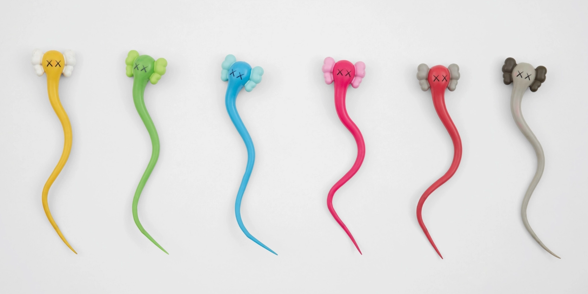 Bendy Six Colours (yellow, green, blue, pink, red, grey) by KAWS