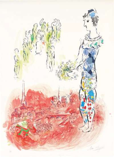 Marc Chagall: Le Magicien De Paris II - Signed Print