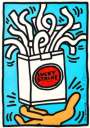 Keith Haring: Lucky Strike (blue, white) - Signed Print