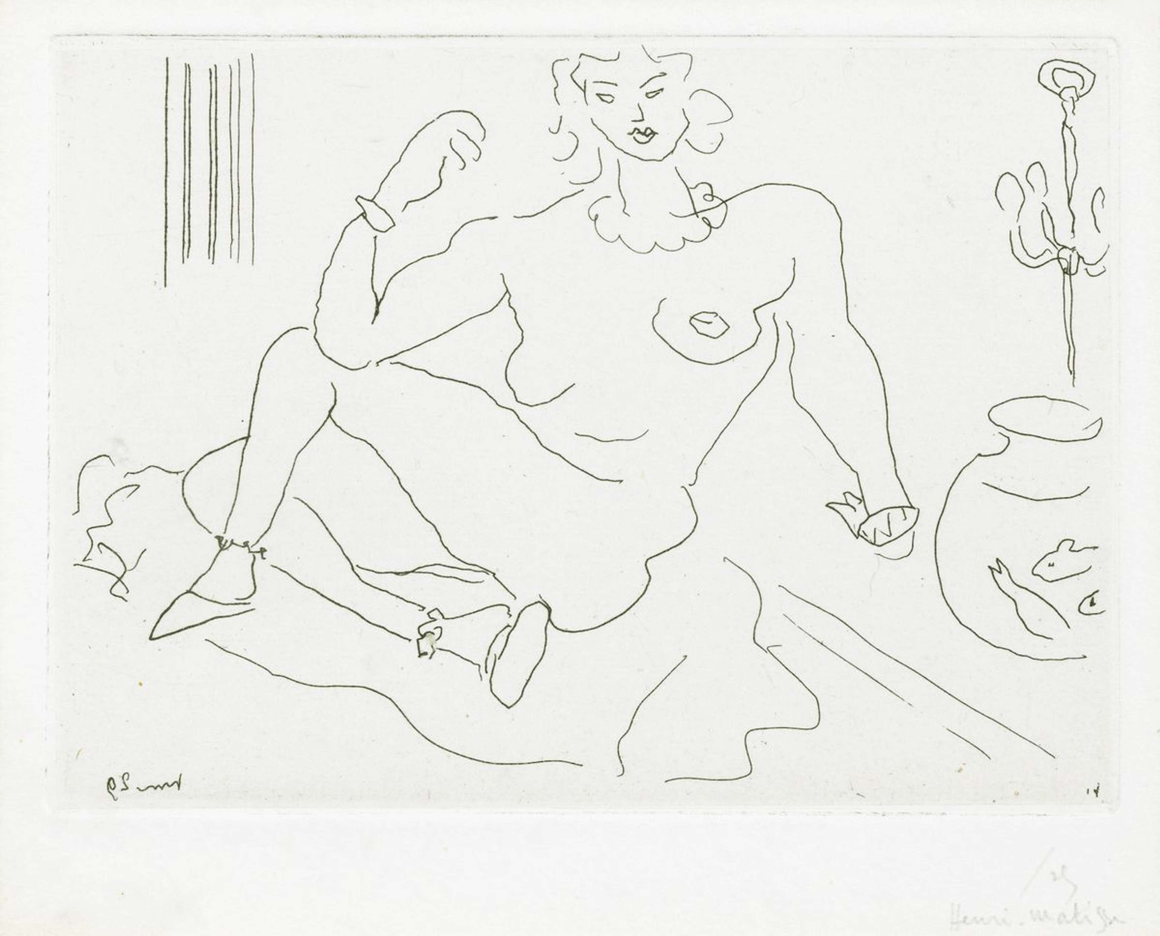 Nu Assis Sur Le Sol Un Coude Posé Sur La Jambe - undefined by Henri Matisse 1929 - MyArtBroker