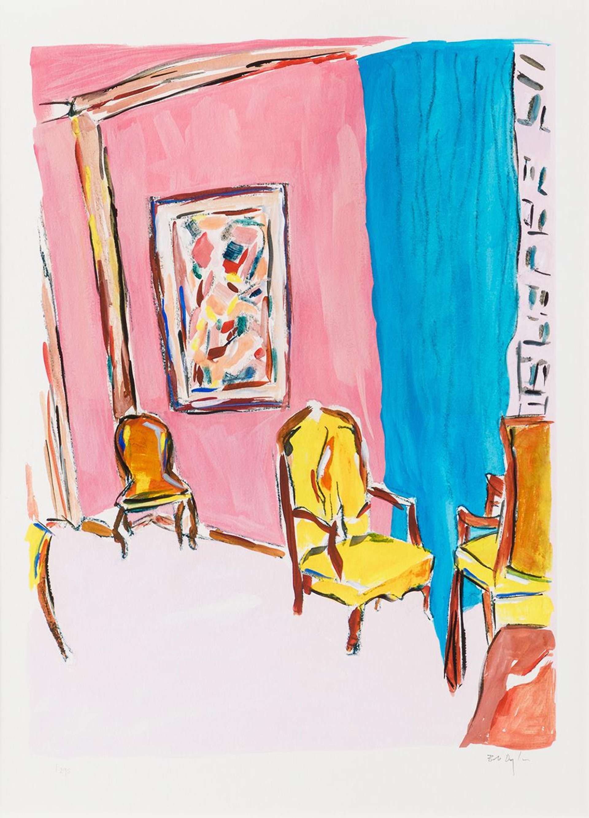 Three Chairs (2011) - Signed Print by Bob Dylan 2011 - MyArtBroker