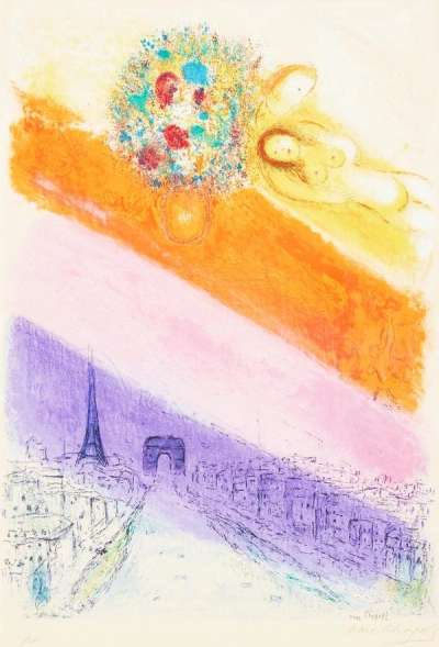 Les Champs Elysées - Signed Print by Marc Chagall 1954 - MyArtBroker