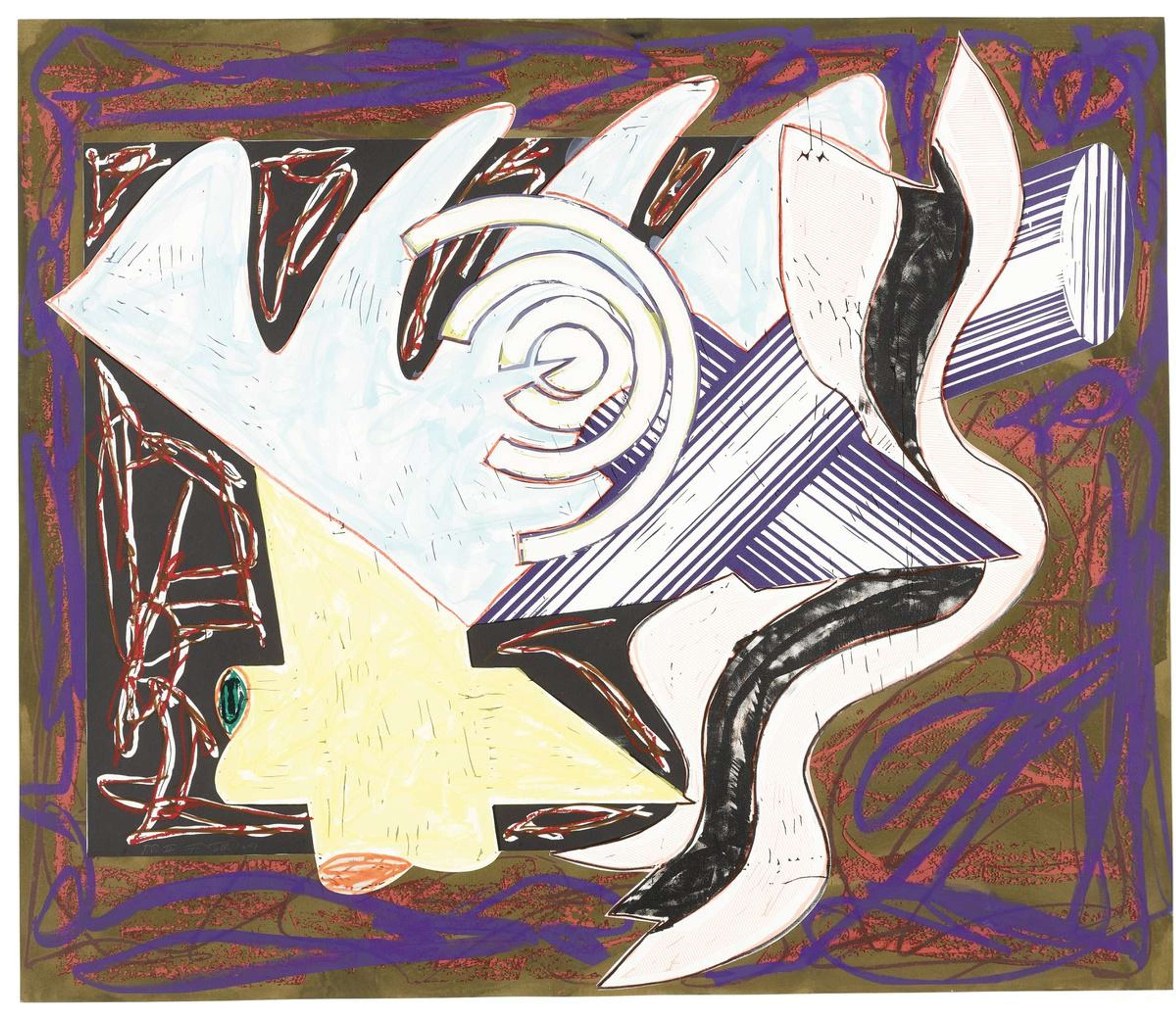 A Hungry Cat Ate Up The Goat - Signed Print by Frank Stella 1984 - MyArtBroker