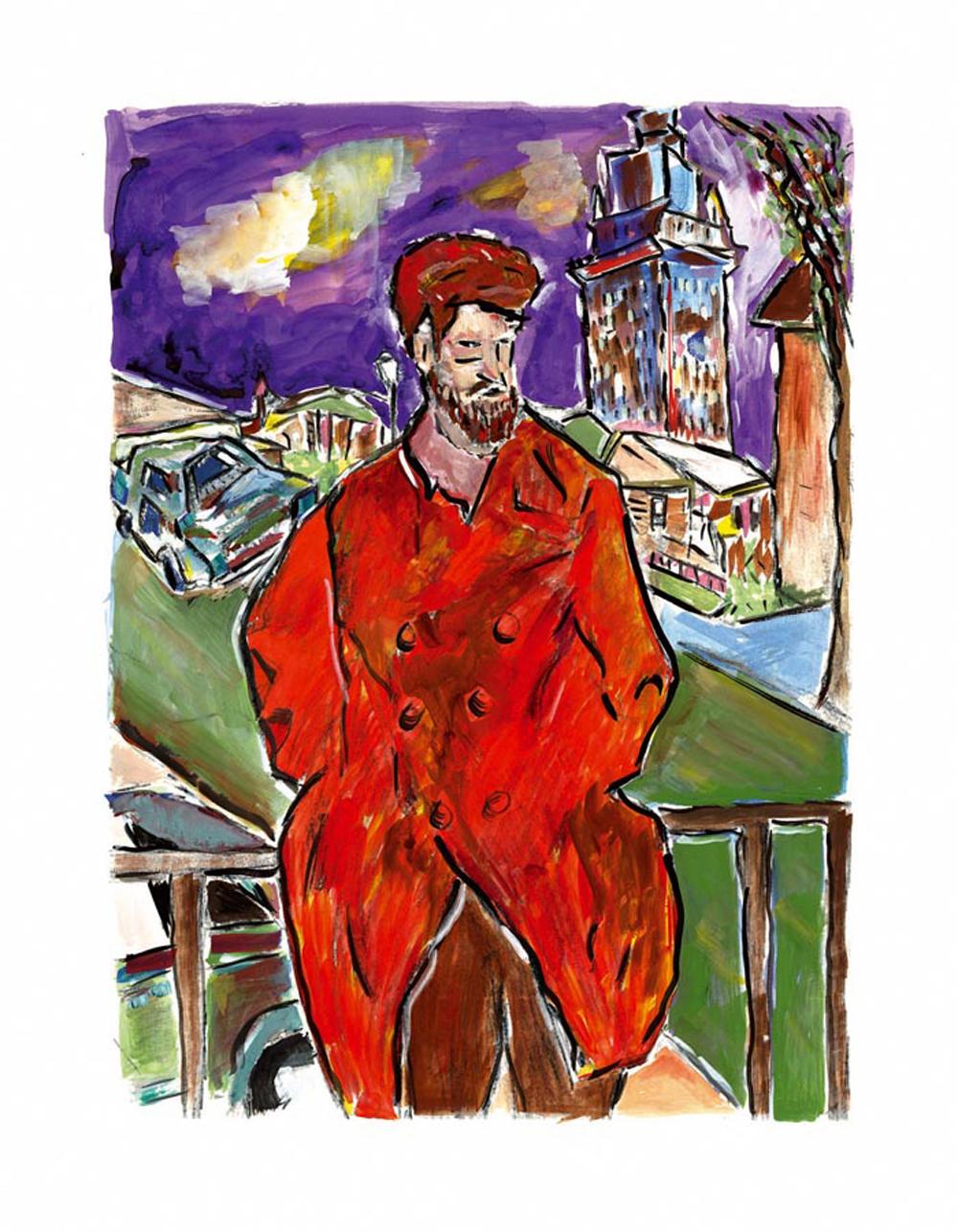 Bob Dylan Man On A Bridge Medium (2008) (Signed Print) 2008