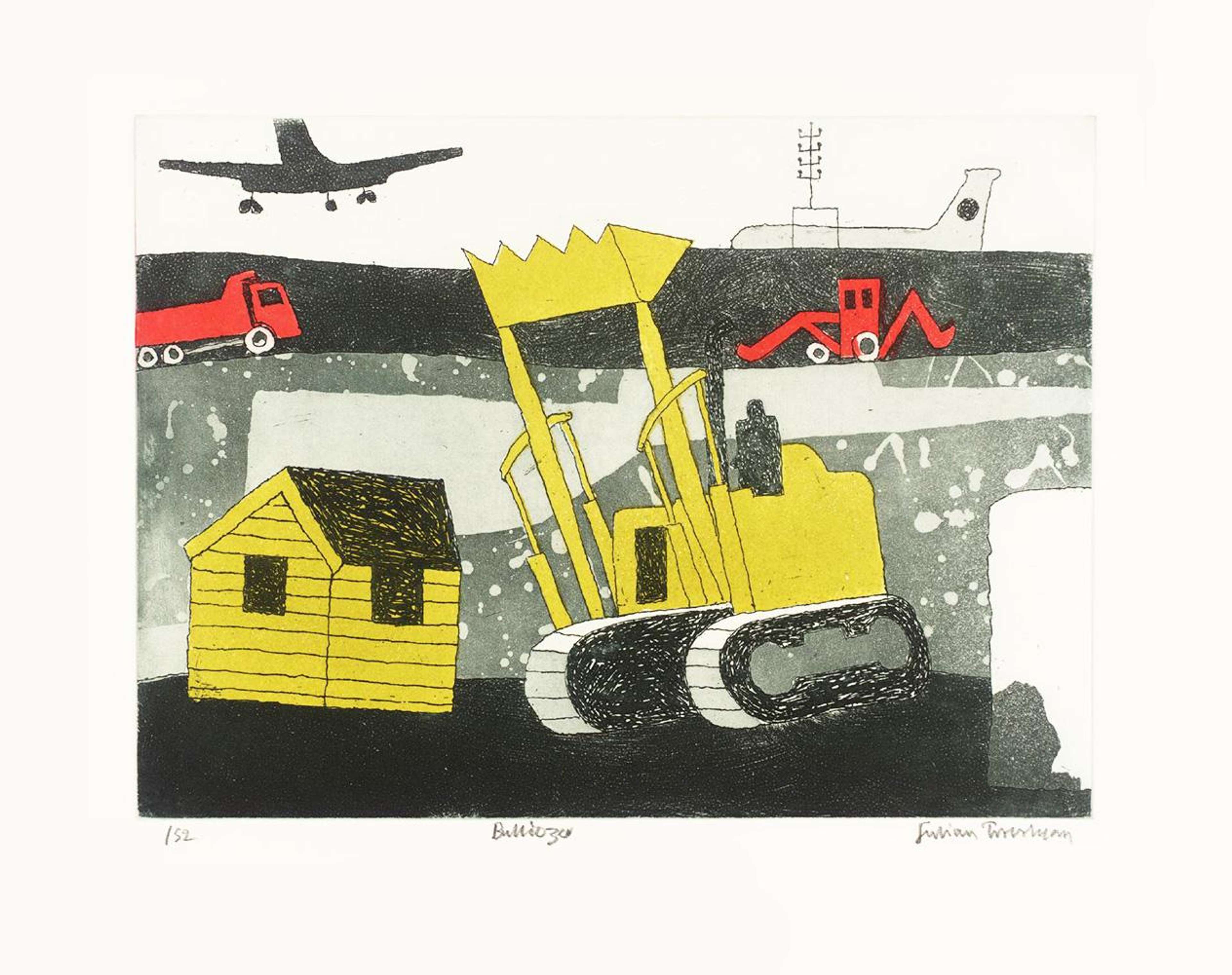 Bulldozer - Signed Print by Julian Trevelyan 1973 - MyArtBroker