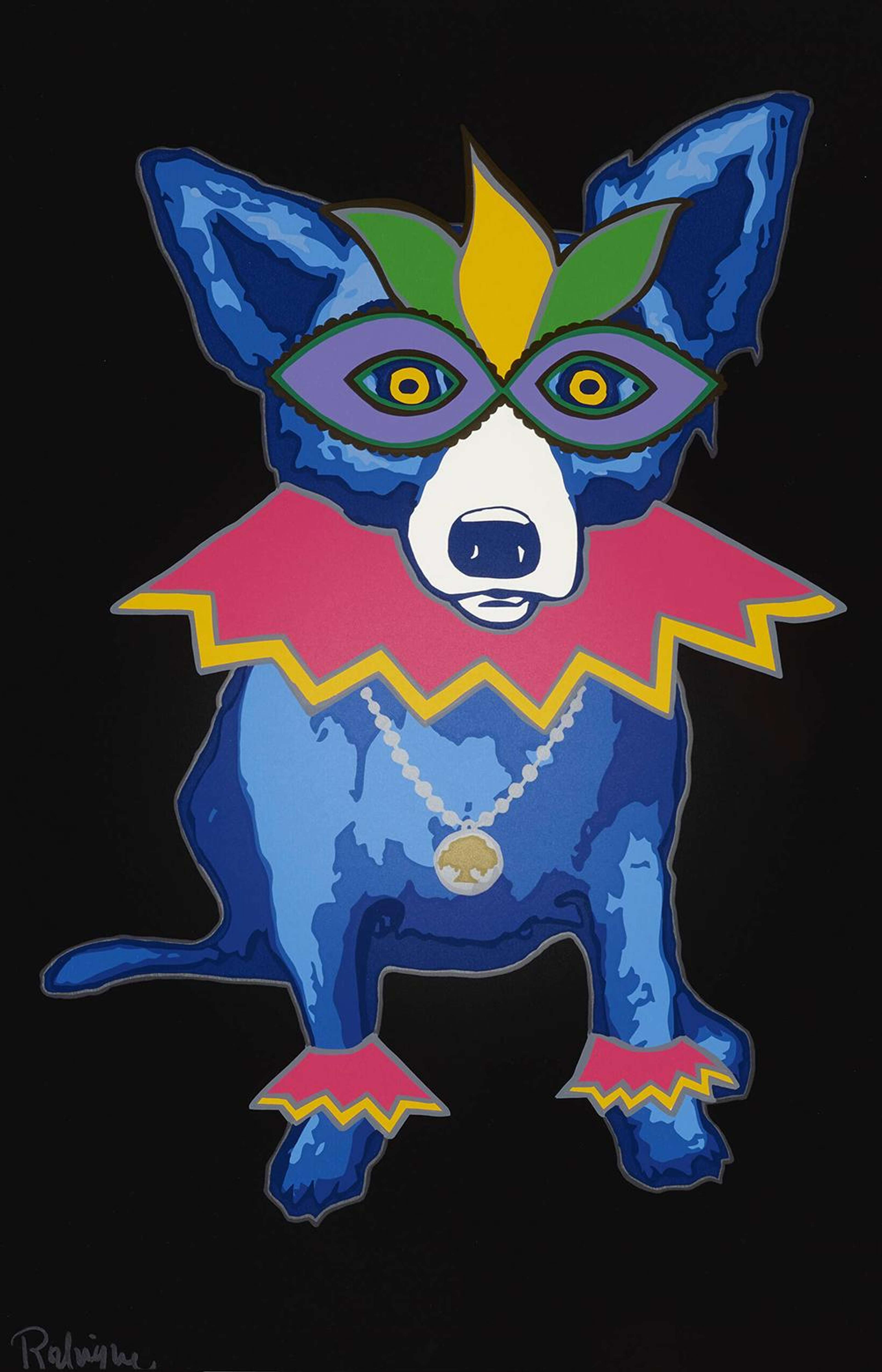 Party Animal (black) - Signed Print by George Rodrigue 1995 - MyArtBroker