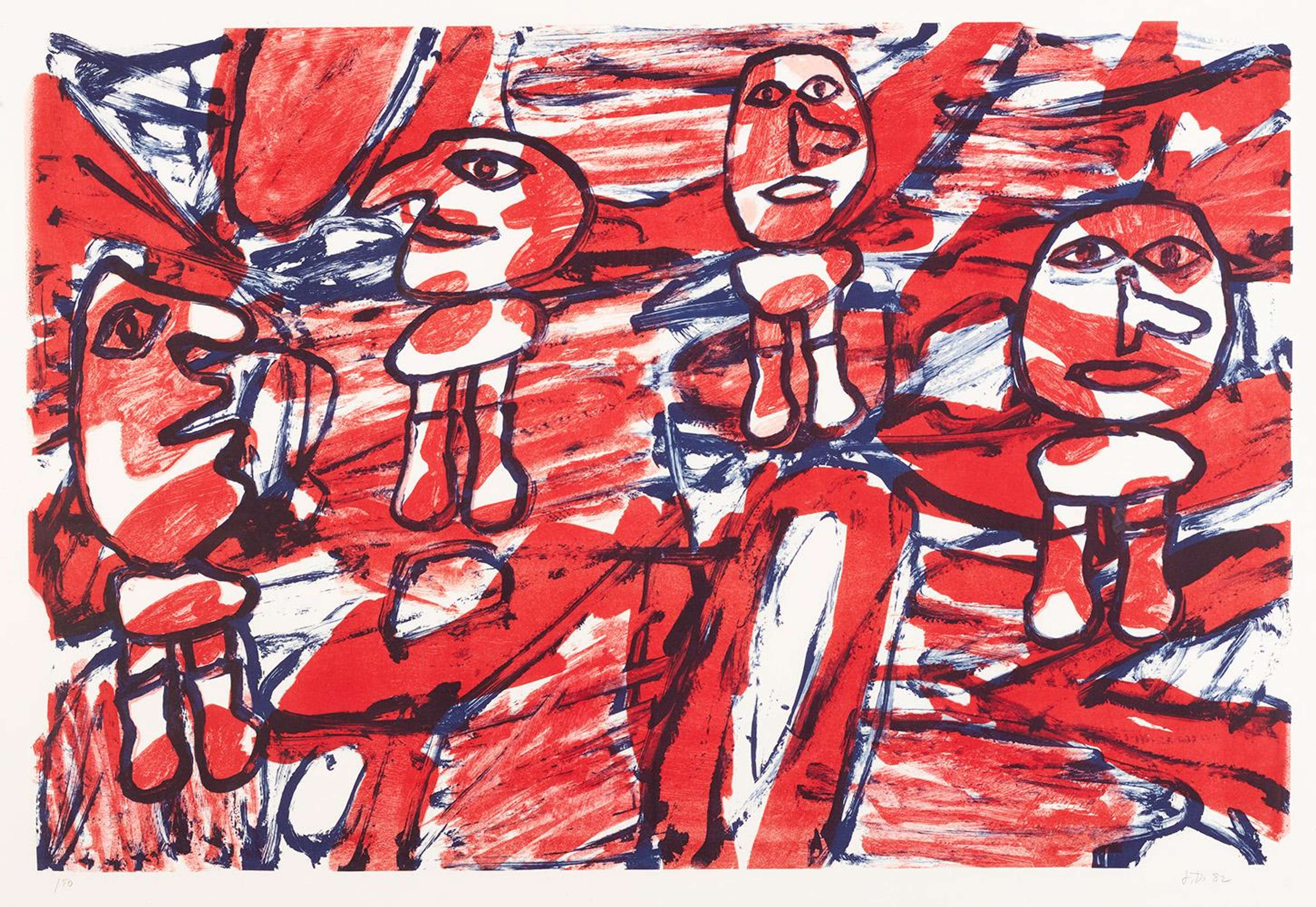 Les Passants - Signed Print by Jean Dubuffet 1982 - MyArtBroker