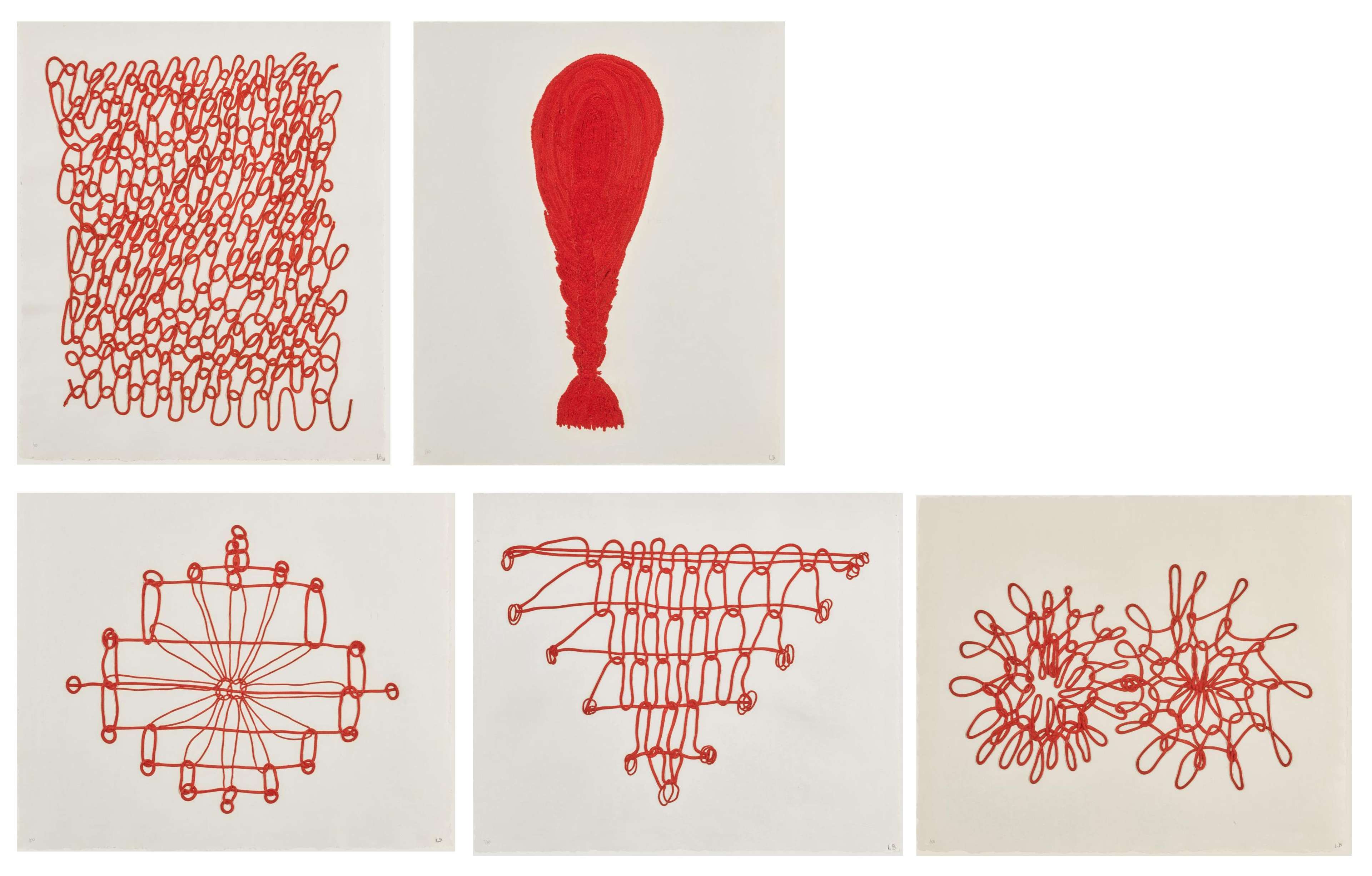 Crochet I - V (complete set) - Signed Print by Louise Bourgeois 1998 - MyArtBroker