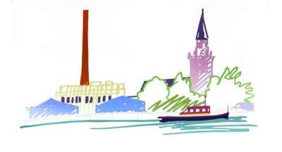 Thames Scene With Power Station - Signed Print by Tom Wesselmann 1990 - MyArtBroker