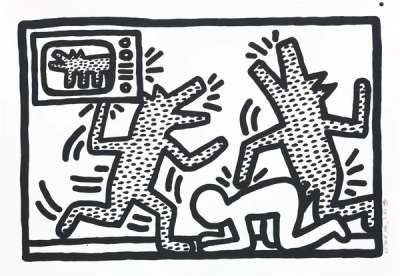 Barking Dogs - Signed Print by Keith Haring 1982 - MyArtBroker