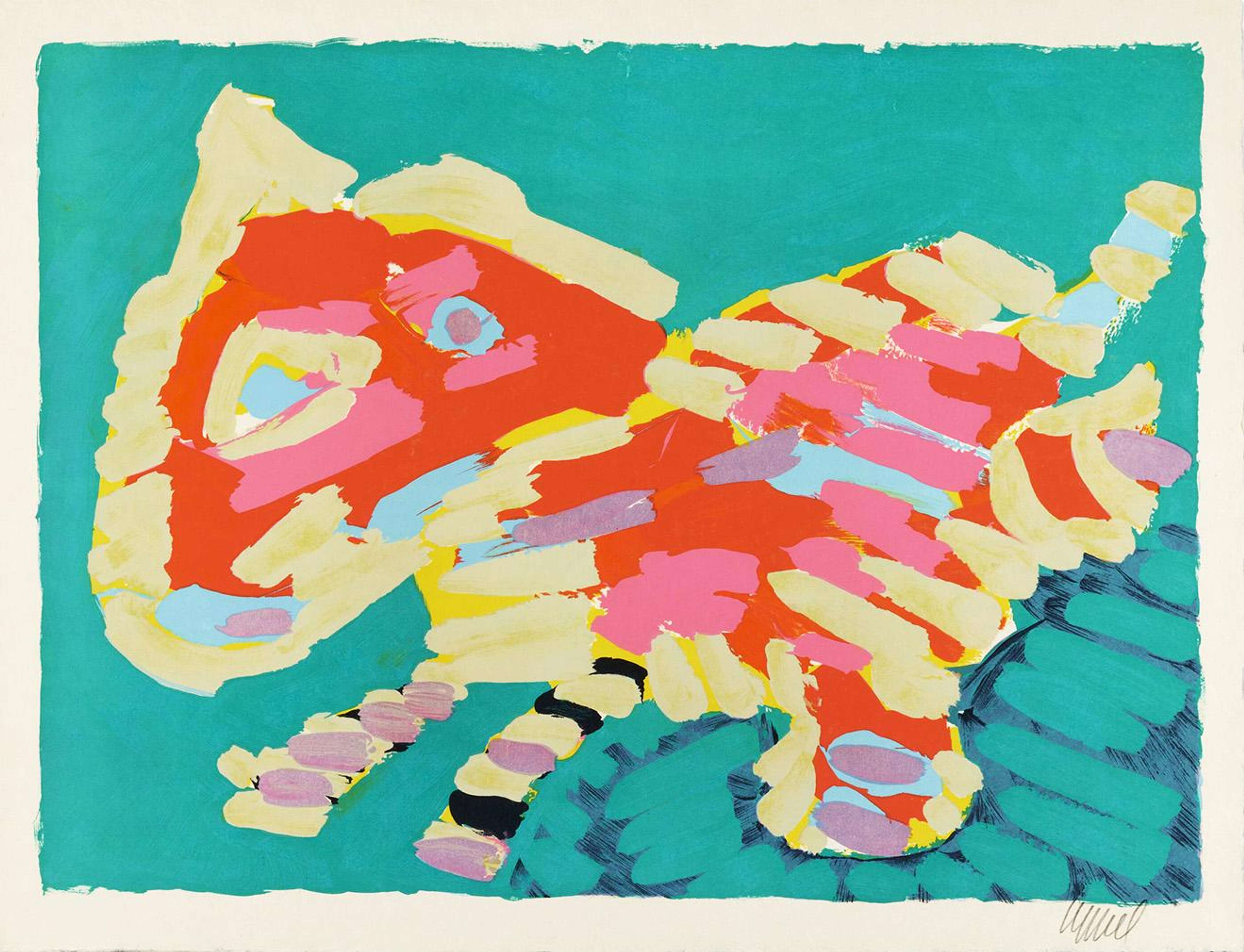 Luminous Cat - Signed Print by Karel Appel 1978 - MyArtBroker