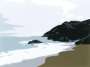 Julian Opie: Cornish Coast 1: Lantic Bay - Signed Print