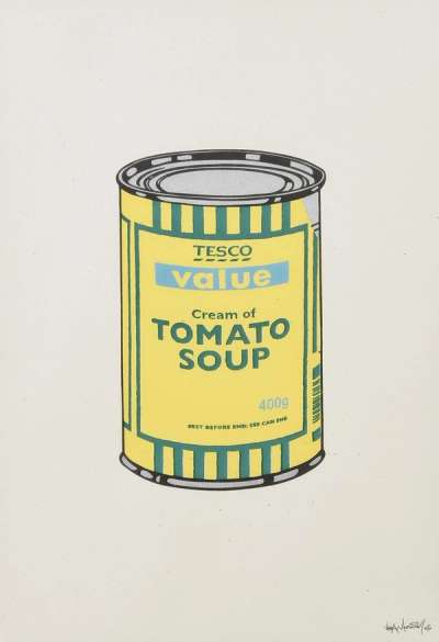 Soup Can (yellow, emerald and sky blue) - Signed Print by Banksy 2005 - MyArtBroker