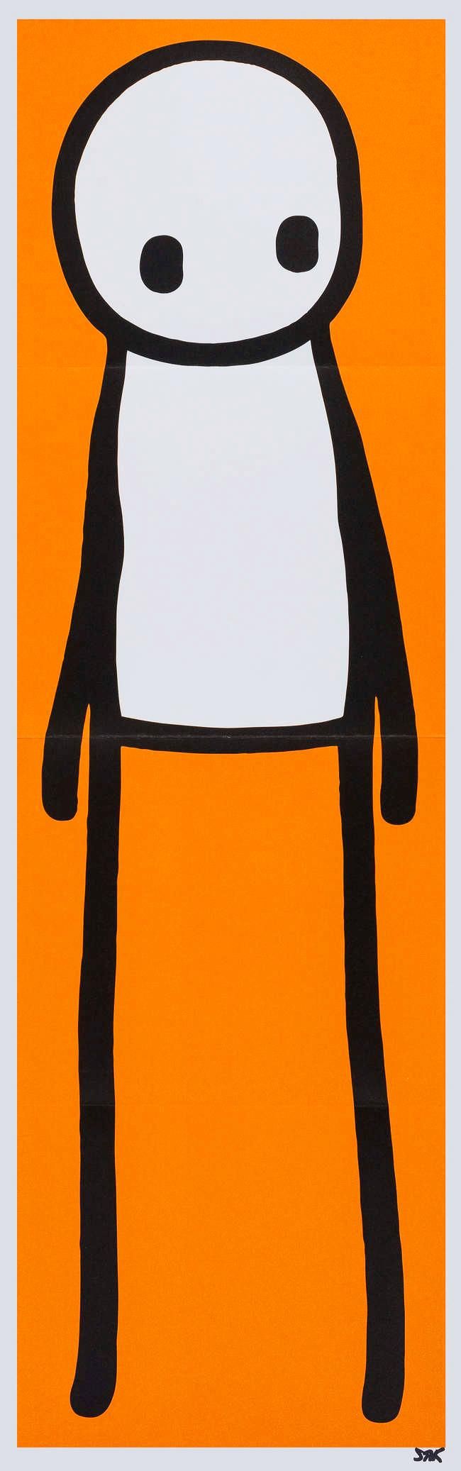 Stik Standing Figure (orange) (Signed Print) 2015 | MyArtBroker