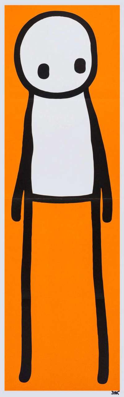 Standing Figure (orange) - Signed Print by Stik 2015 - MyArtBroker