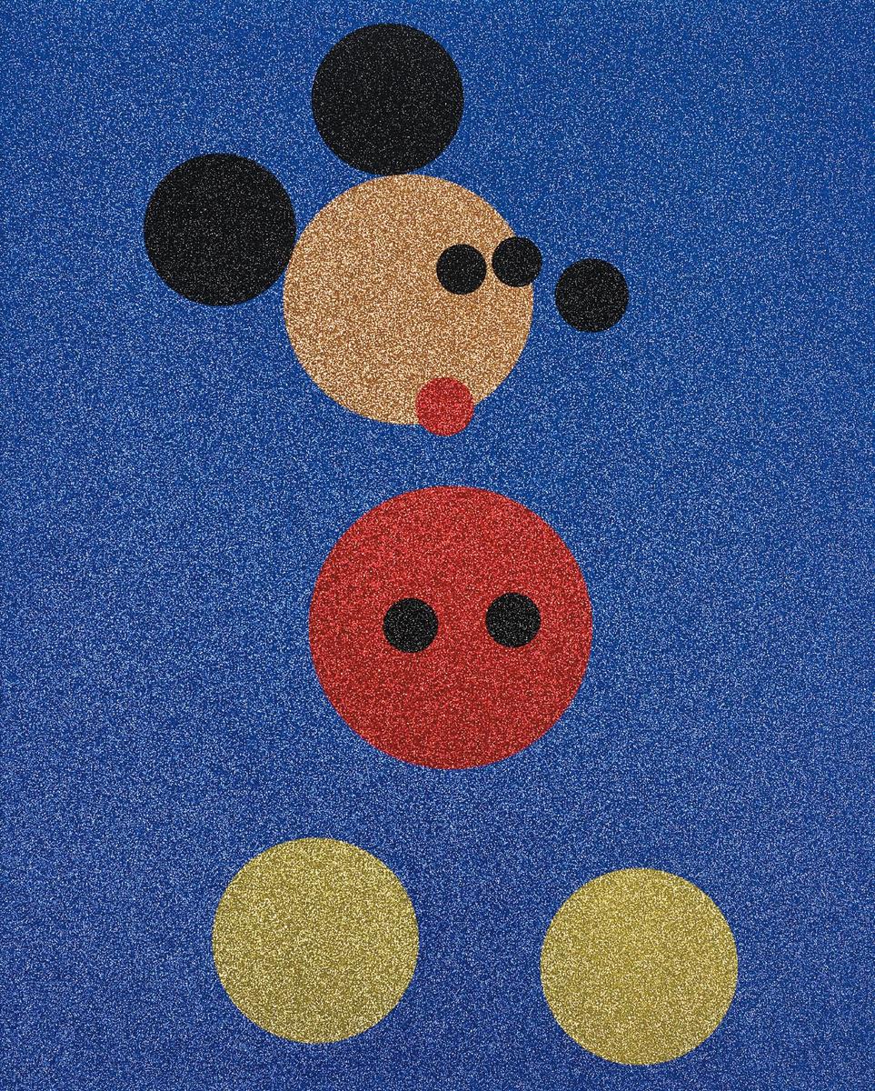 Damien Hirst Mickey (blue glitter, small) (Signed Print) 2016