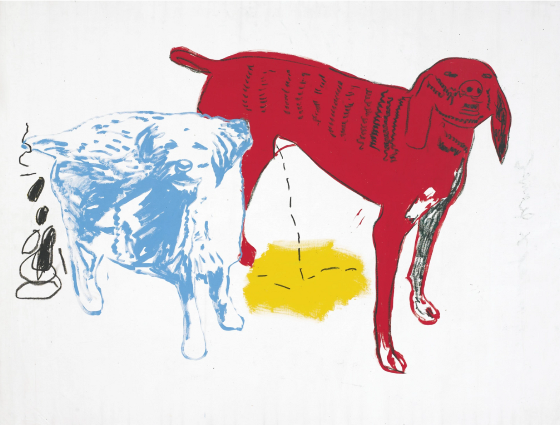 Untitled (two dogs) by Jean-Michel Basquiat and Andy Warhol