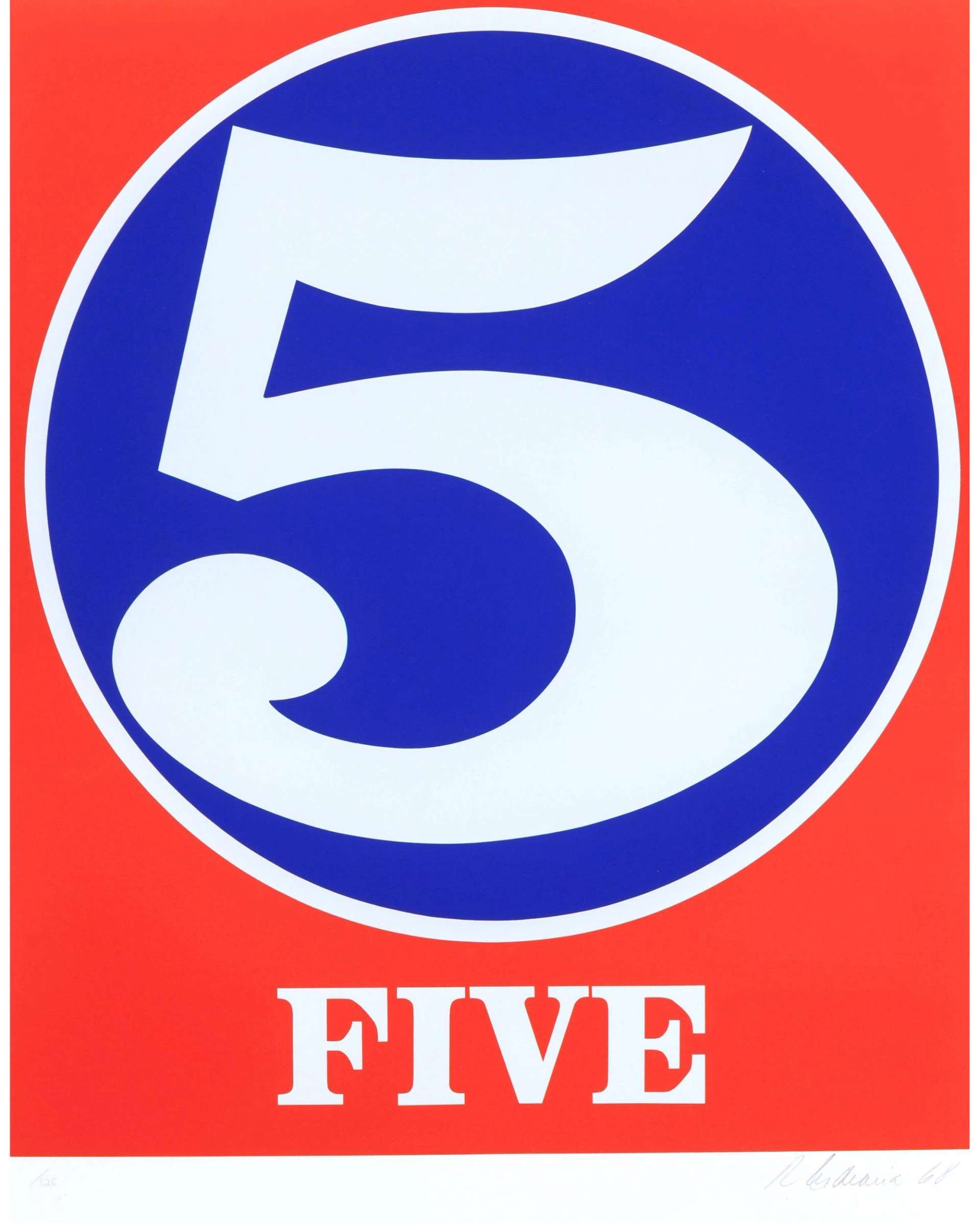 Five - Signed Print by Robert Indiana 1968 - MyArtBroker