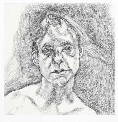 Lucian Freud: Head Of Naked Girl - Signed Print