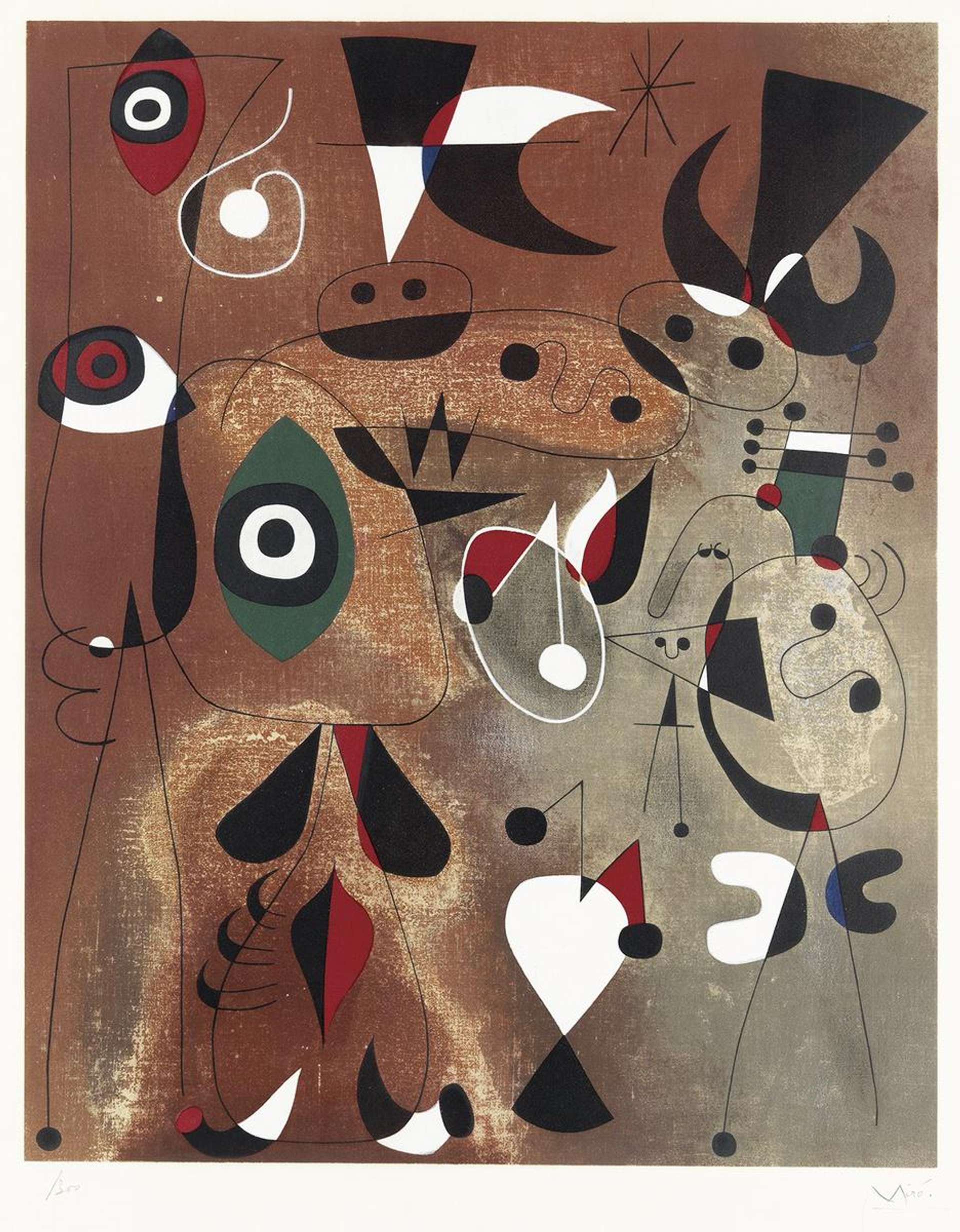 Femmes Oiseaux Et Toile - Signed Print by Joan Miró 1960 - MyArtBroker