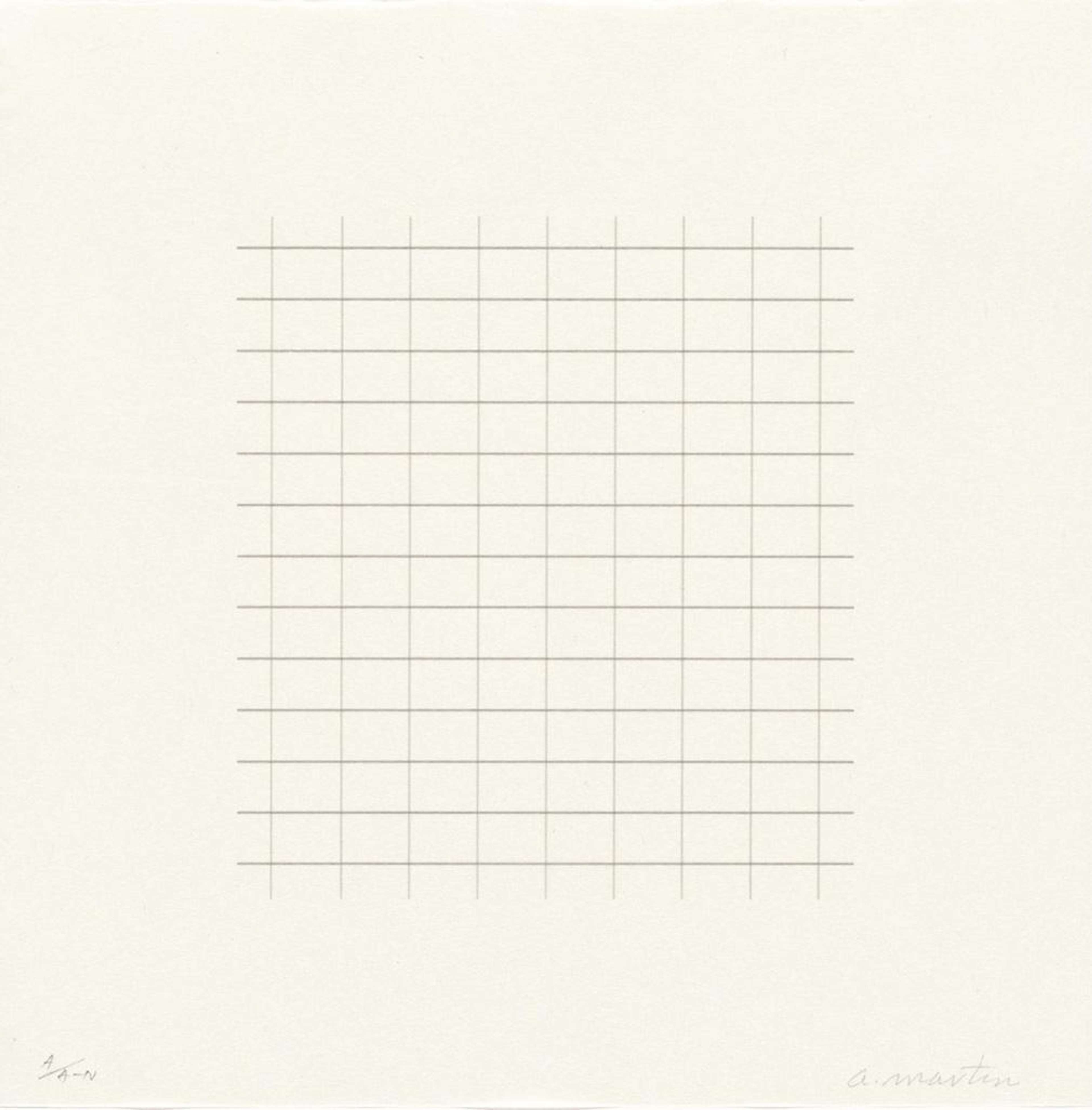 On A Clear Day 11 - Signed Print by Agnes Martin 1973 - MyArtBroker