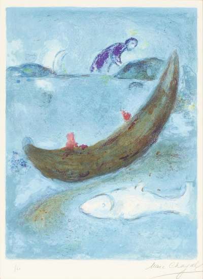 Marc Chagall: Le Dauphin Mort Et Les Trois Cents Cus - Signed Print
