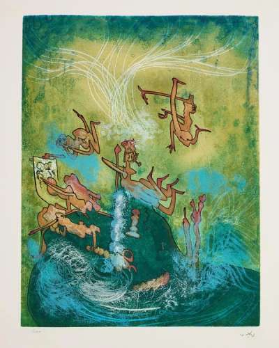 Plate 9, Hom'mère (Chaosmos) - Signed Print by Roberto Matta 1975 - MyArtBroker