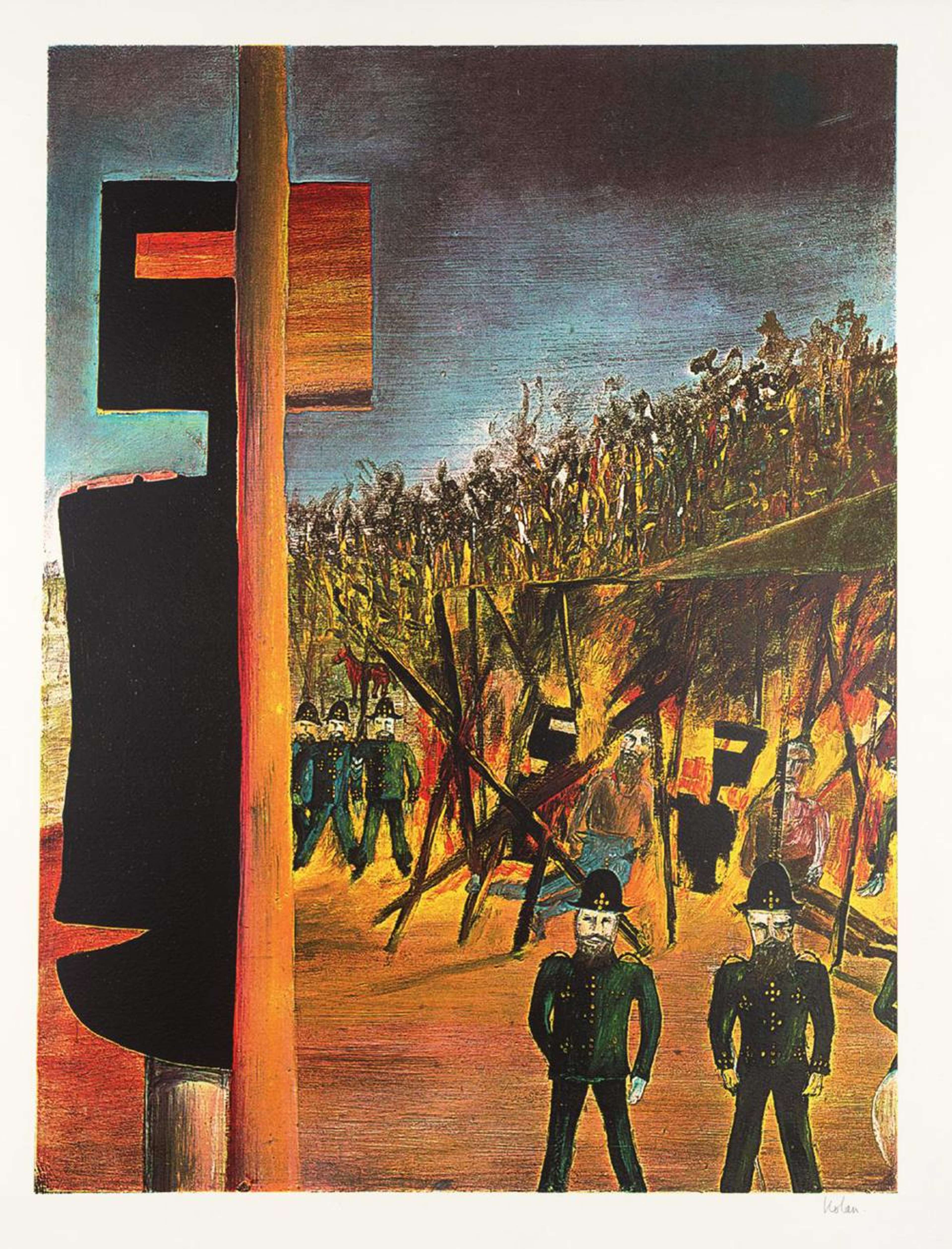 Burning At Glenrowan - Signed Print by Sidney Nolan 1971 - MyArtBroker