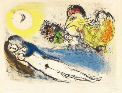 Bonjour Sur Paris - Signed Print by Marc Chagall 1952 - MyArtBroker