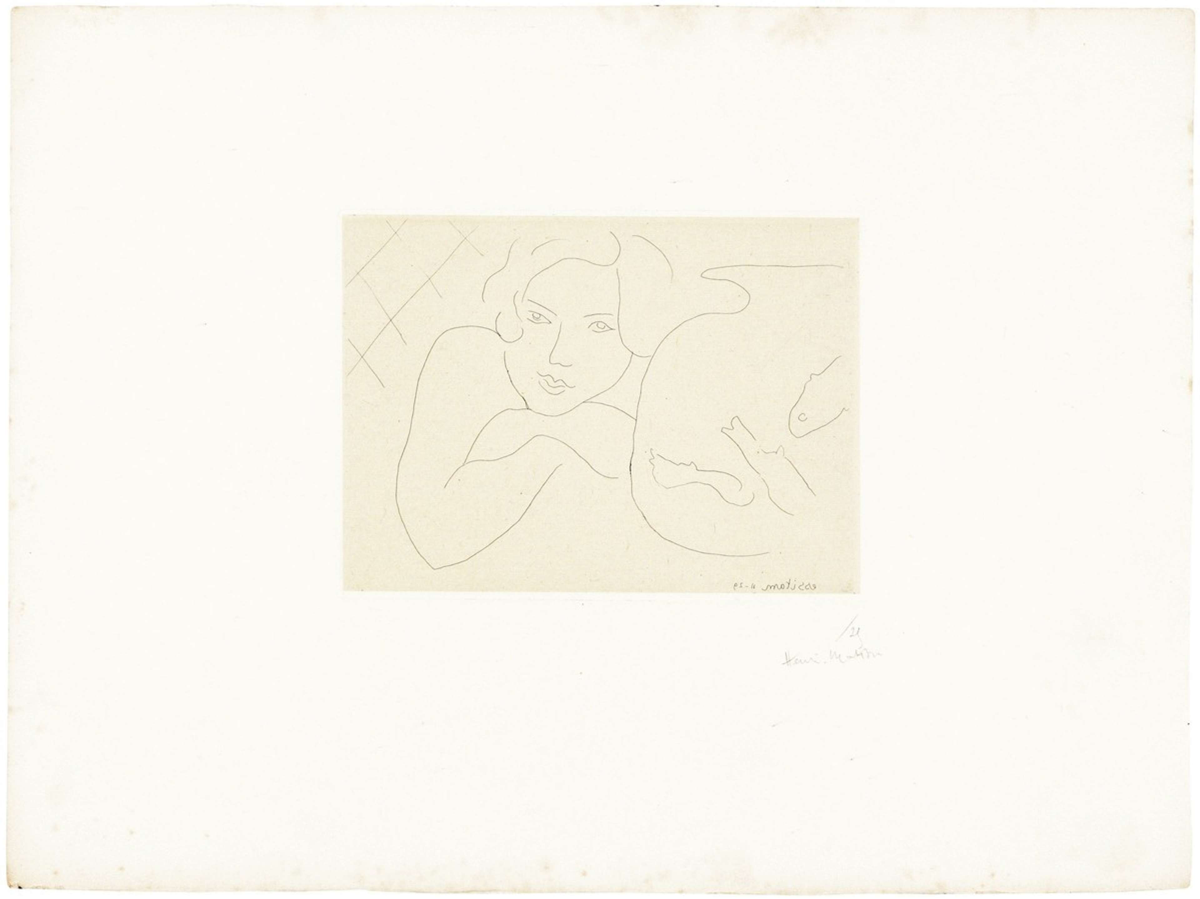 Jeune Fille Rêvant Près D’Un Bocale De Poissons - undefined by Henri Matisse 1929 - MyArtBroker