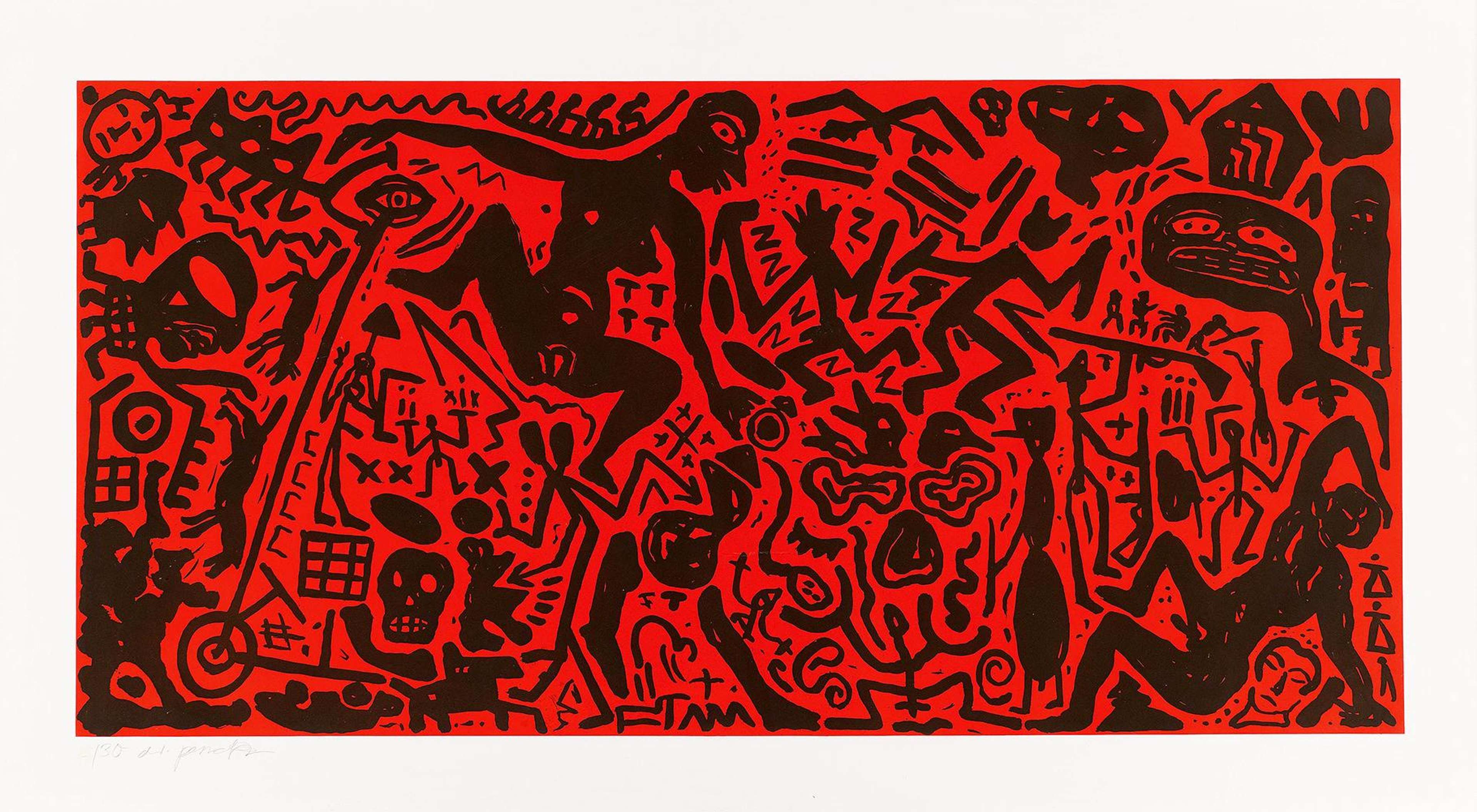 Revolutionäres Jahr - Signed Print by A. R. Penck 1989 - MyArtBroker