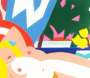 Tom Wesselmann: Sunset Nude With Yellow Tulips - Mixed Media