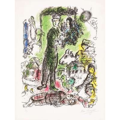 Marc Chagall: Le Grand Paysan - Signed Print