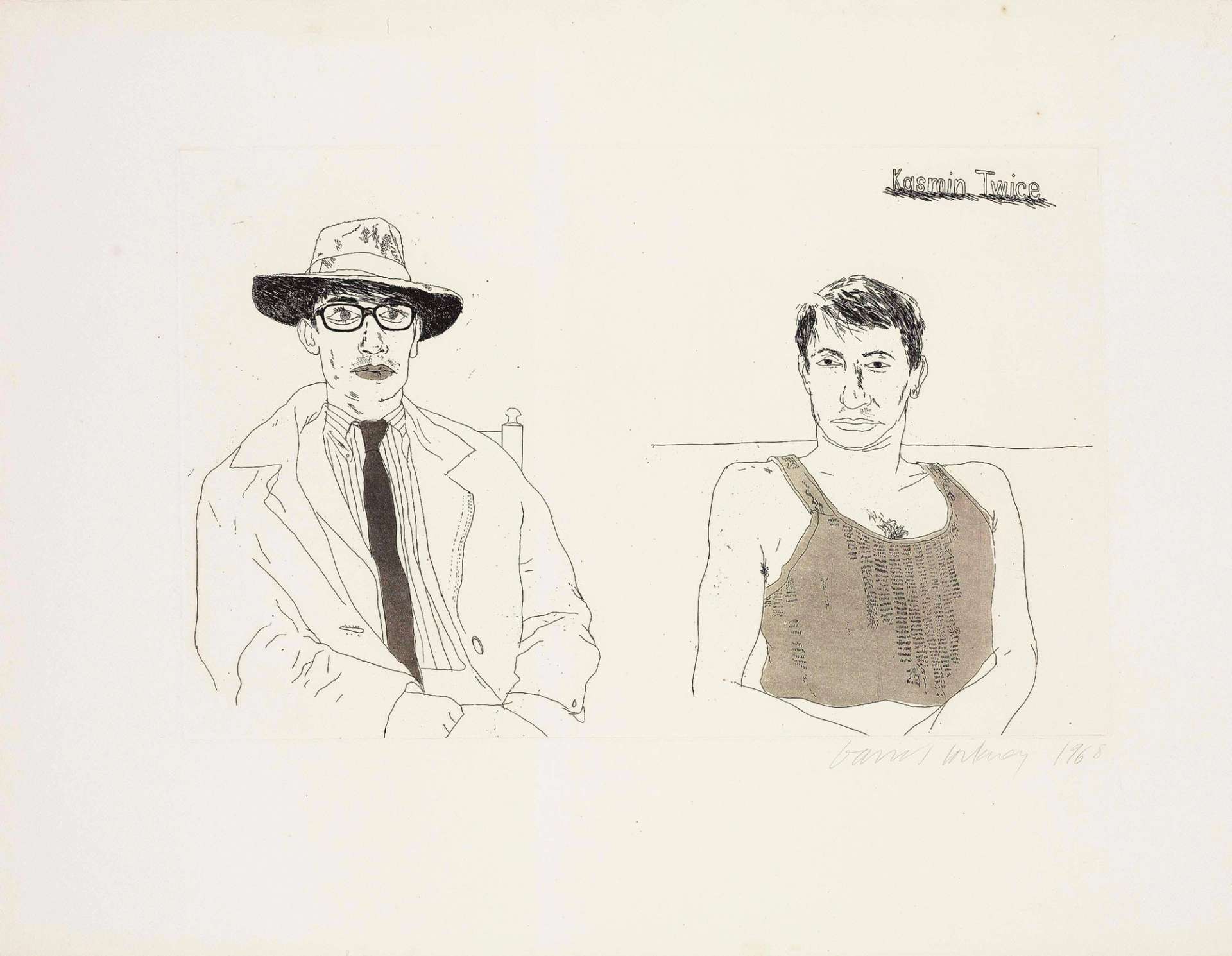 Kasmin Twice - Signed Print by David Hockney 1968 - MyArtBroker