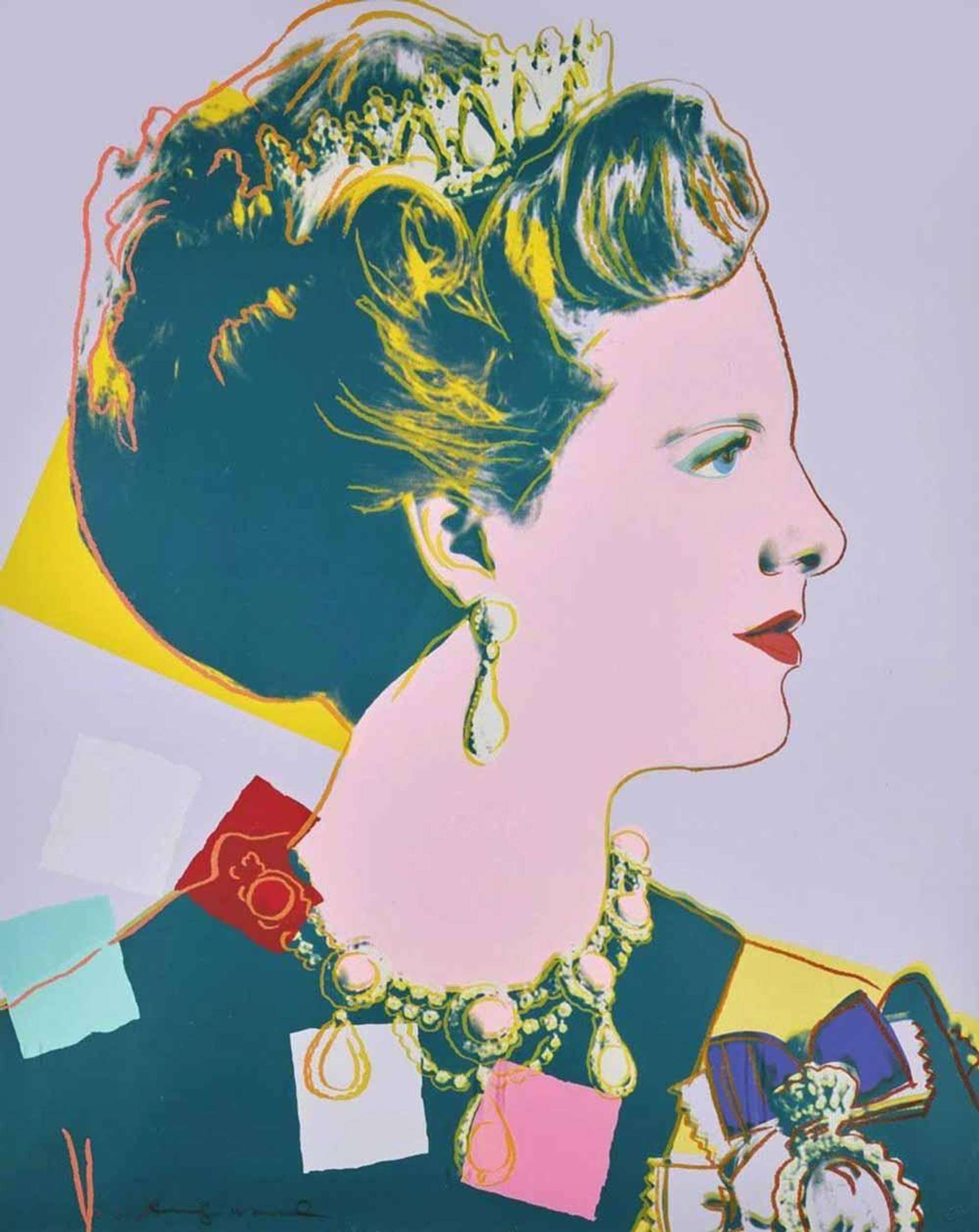 Queen Margrethe Of Denmark Royal Edition (F. & S. II.342A) - Signed Print by Andy Warhol 1985 - MyArtBroker