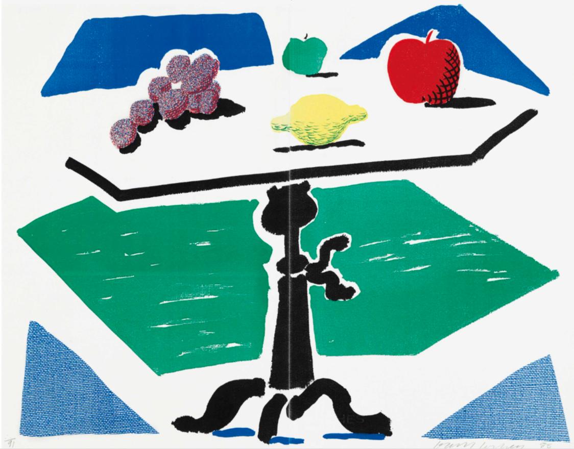 David Hockney Apples, Grapes, Lemon On A Table (Signed Print) 1988